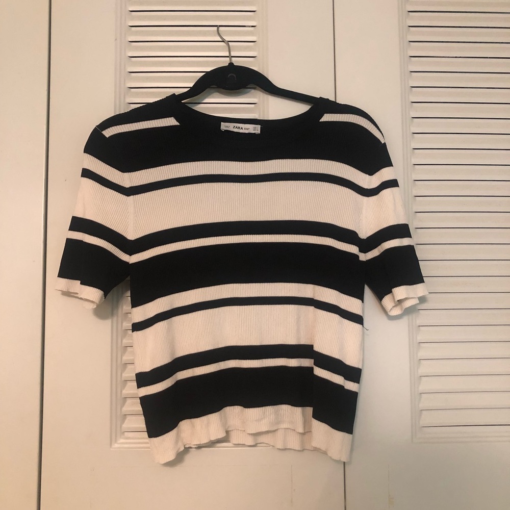 Zara knit striped crop top